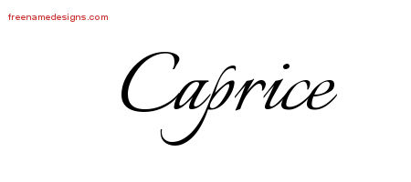 Calligraphic Name Tattoo Designs Caprice Download Free