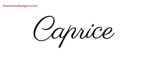 Classic Name Tattoo Designs Caprice Graphic Download