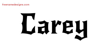 Gothic Name Tattoo Designs Carey Free Graphic