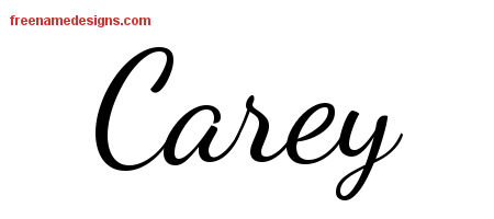 Lively Script Name Tattoo Designs Carey Free Printout