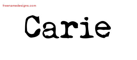 Vintage Writer Name Tattoo Designs Carie Free Lettering
