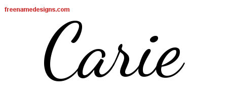 Lively Script Name Tattoo Designs Carie Free Printout