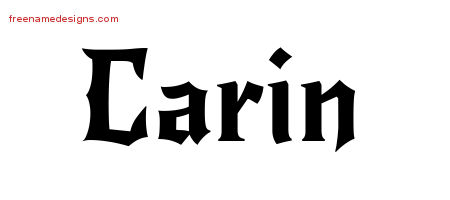 Gothic Name Tattoo Designs Carin Free Graphic