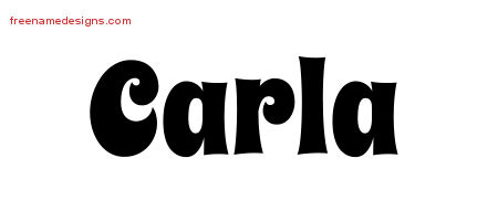 Groovy Name Tattoo Designs Carla Free Lettering