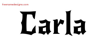 Gothic Name Tattoo Designs Carla Free Graphic