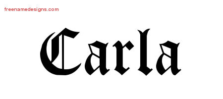 Blackletter Name Tattoo Designs Carla Graphic Download