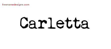 Vintage Writer Name Tattoo Designs Carletta Free Lettering