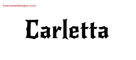 Gothic Name Tattoo Designs Carletta Free Graphic