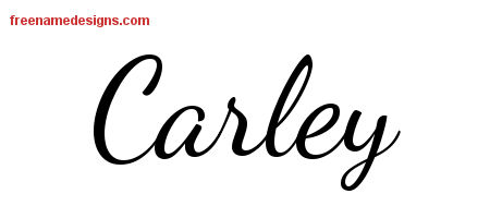 Lively Script Name Tattoo Designs Carley Free Printout