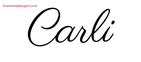 Classic Name Tattoo Designs Carli Graphic Download