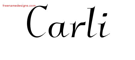 Elegant Name Tattoo Designs Carli Free Graphic