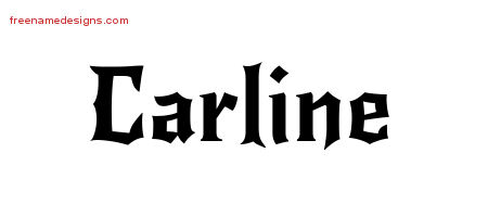 Gothic Name Tattoo Designs Carline Free Graphic
