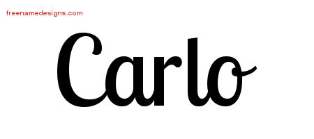 Handwritten Name Tattoo Designs Carlo Free Printout