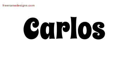 Groovy Name Tattoo Designs Carlos Free Lettering