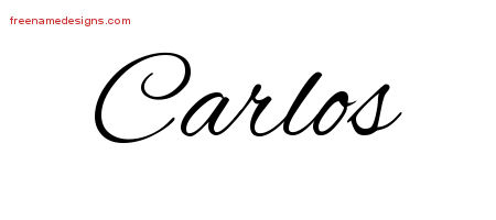Cursive Name Tattoo Designs Carlos Free Graphic