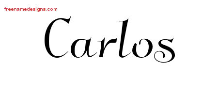 Elegant Name Tattoo Designs Carlos Free Graphic