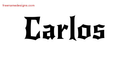 Gothic Name Tattoo Designs Carlos Download Free