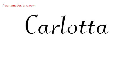 Elegant Name Tattoo Designs Carlotta Free Graphic