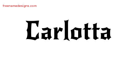 Gothic Name Tattoo Designs Carlotta Free Graphic
