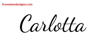 Lively Script Name Tattoo Designs Carlotta Free Printout