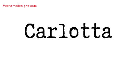 Typewriter Name Tattoo Designs Carlotta Free Download