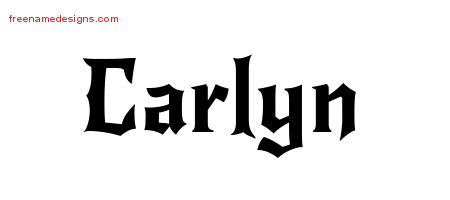 Gothic Name Tattoo Designs Carlyn Free Graphic