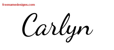 Lively Script Name Tattoo Designs Carlyn Free Printout
