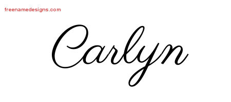 Classic Name Tattoo Designs Carlyn Graphic Download