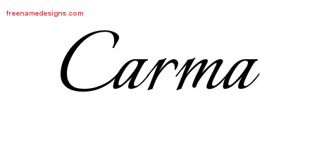 Calligraphic Name Tattoo Designs Carma Download Free