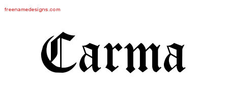 Blackletter Name Tattoo Designs Carma Graphic Download