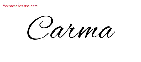 Cursive Name Tattoo Designs Carma Download Free