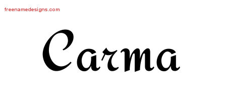 Calligraphic Stylish Name Tattoo Designs Carma Download Free