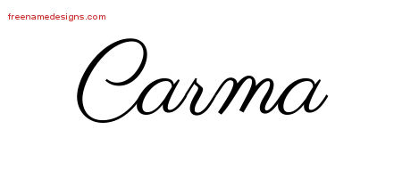 Classic Name Tattoo Designs Carma Graphic Download