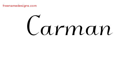 Elegant Name Tattoo Designs Carman Free Graphic