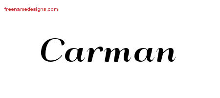 Art Deco Name Tattoo Designs Carman Printable