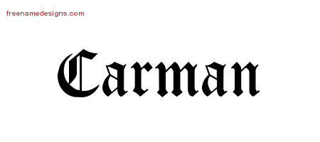 Blackletter Name Tattoo Designs Carman Graphic Download