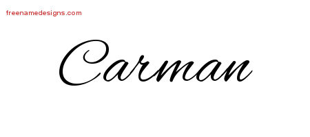Cursive Name Tattoo Designs Carman Download Free