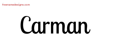 Handwritten Name Tattoo Designs Carman Free Download
