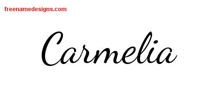 Lively Script Name Tattoo Designs Carmelia Free Printout