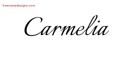Calligraphic Name Tattoo Designs Carmelia Download Free