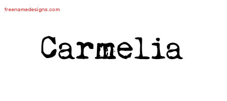 Vintage Writer Name Tattoo Designs Carmelia Free Lettering