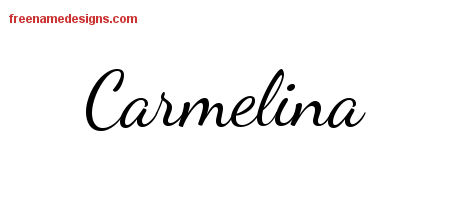 Lively Script Name Tattoo Designs Carmelina Free Printout