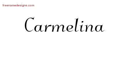 Elegant Name Tattoo Designs Carmelina Free Graphic