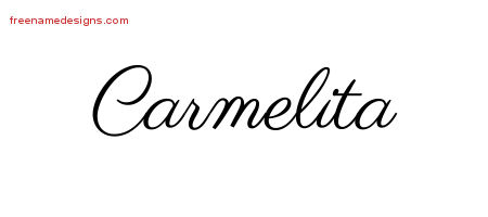 Classic Name Tattoo Designs Carmelita Graphic Download