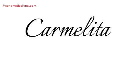 Calligraphic Name Tattoo Designs Carmelita Download Free