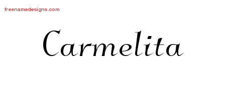 Elegant Name Tattoo Designs Carmelita Free Graphic