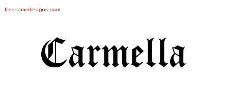 Blackletter Name Tattoo Designs Carmella Graphic Download