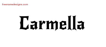 Gothic Name Tattoo Designs Carmella Free Graphic