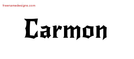 Gothic Name Tattoo Designs Carmon Free Graphic