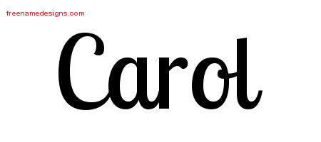 Handwritten Name Tattoo Designs Carol Free Printout